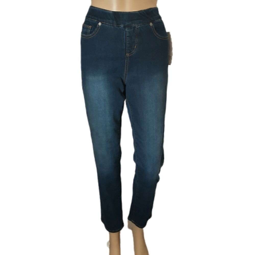 Renee Goldstein Wonder Denim Jeans Sz 4 Women With Control Blue Stretch Jeggings - Picture 2 of 16